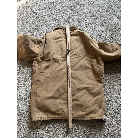 VTG Carhartt Mens Heavy Khaki Canvas Barn Coat Mens XL USA Made Distressed - Picture 14 of 16